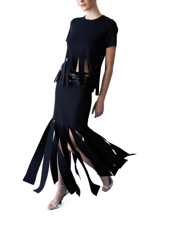 26SS 리우조 롱 스커트 CA6095MS55N22222 Black - LIU JO