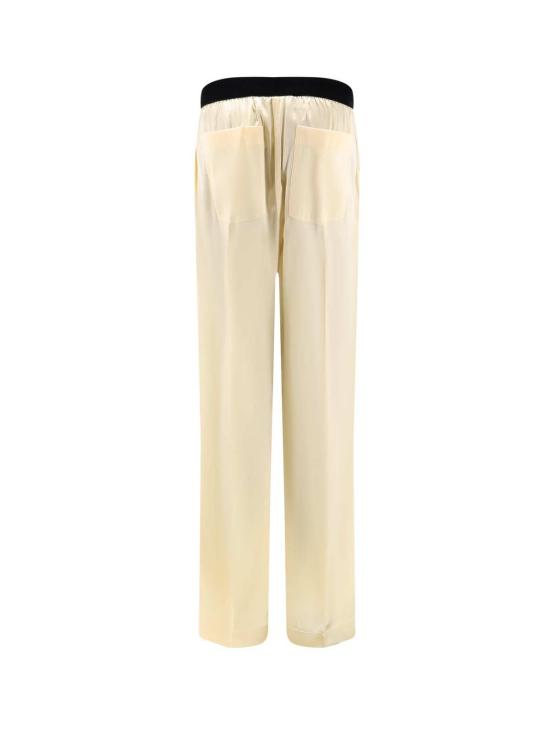  톰포드 스트레이트 팬츠 톰 포드 스트레치 새틴 파자마 팬츠, 페일 레몬 색상 - TOMFORD
