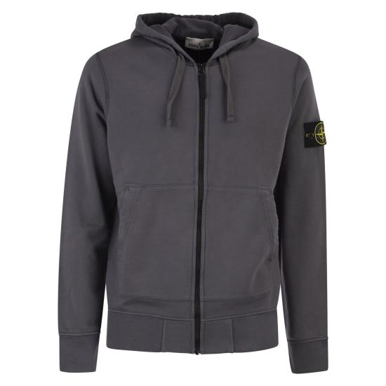 26SS 스톤 아일랜드 오가닉 코튼 플리스 레귤러핏 집업 후드 스웨트셔츠 L1S156100061 ANTHRACITE