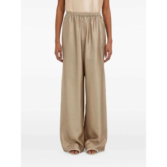  살바토레 페라가모 스트레이트 팬츠 페라가모 자카드 실크 트윌 팬츠 (뉴트럴 컬러) - SALVATORE FERRAGAMO