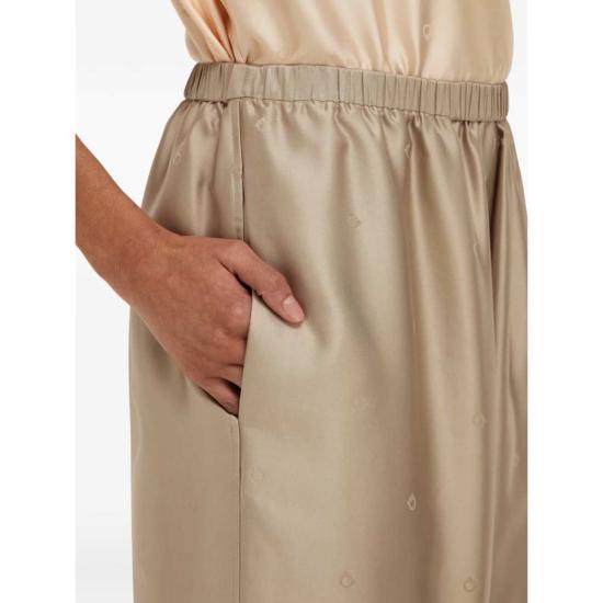  살바토레 페라가모 스트레이트 팬츠 페라가모 자카드 실크 트윌 팬츠 (뉴트럴 컬러) - SALVATORE FERRAGAMO