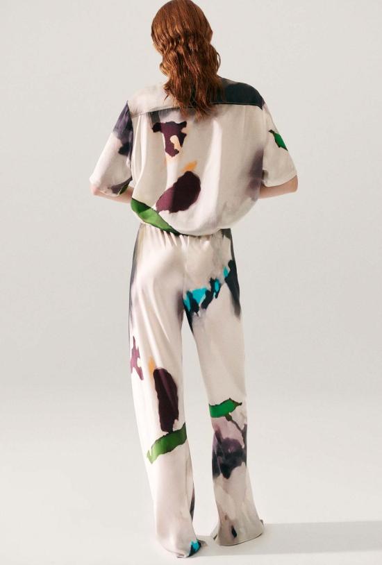  실크 런드리 스트레이트 팬츠 실크 세탁 바이어스컷 팬츠 인산염 - SILK LAUNDRY