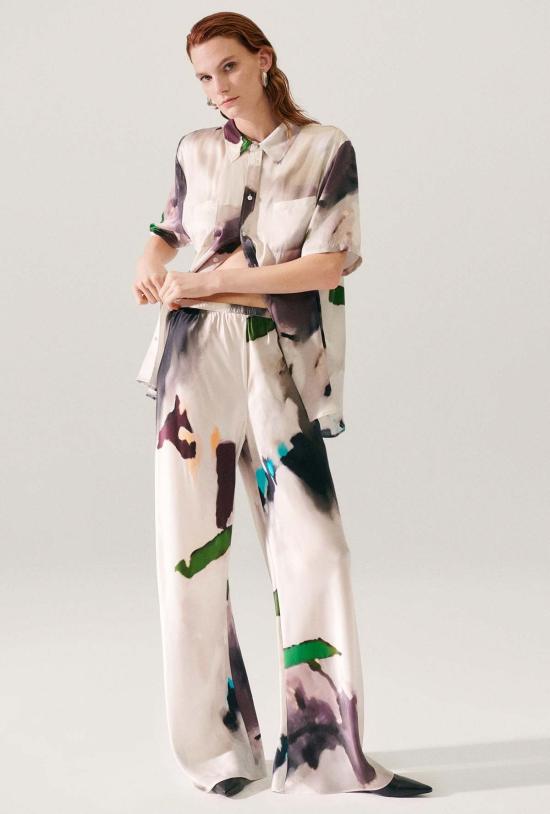  실크 런드리 스트레이트 팬츠 실크 세탁 바이어스컷 팬츠 인산염 - SILK LAUNDRY