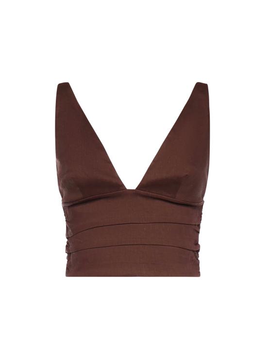 26SS 핑코 반팔 티셔츠 106567 A34IL78 Brown