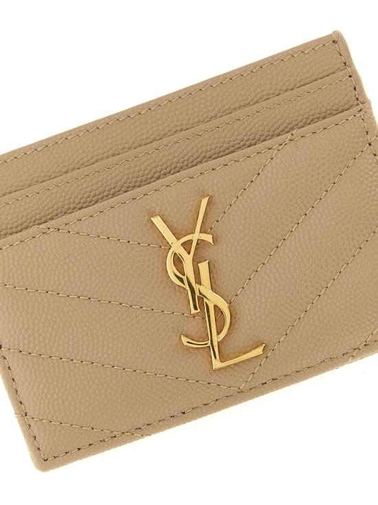26FW 생로랑 카산드라 마틀라세 카드 케이스 423291BOW012721 Beige - SAINT LAURENT