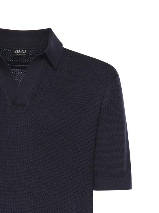 26SS 에르메네질도제냐 폴로 티셔츠 UHC26A3 C31412 Blue navy - ERMENEGILDO ZEGNA