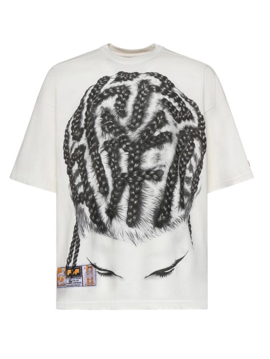26SS 피디에프 반팔 티셔츠 DFM54029TJ110BRAID BRAID BRAID WHITE