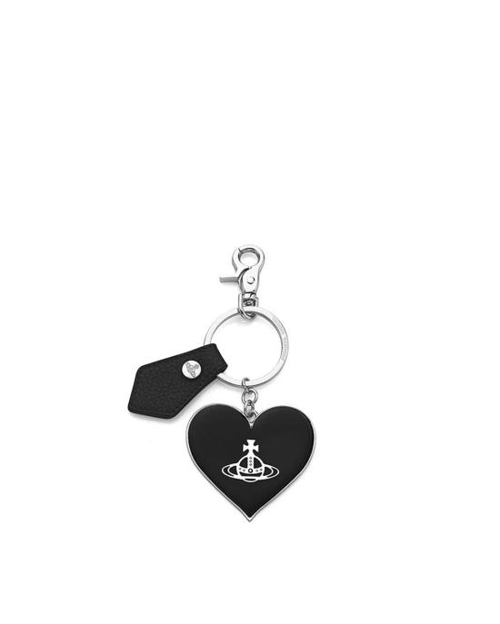 26SS 비비안웨스트우드 미러 하트 ORB 키링2 8203011WU OM0014 n403 black pu grain NERO