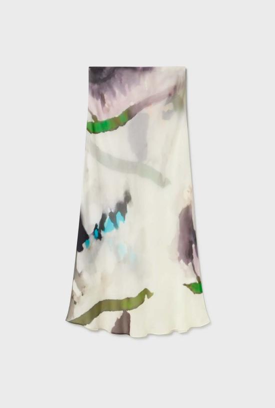  실크 런드리 롱 스커트 실크 세탁 시폰 롱 바이어스컷 스커트 인산염 - SILK LAUNDRY