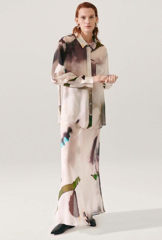  실크 런드리 롱 스커트 - SILK LAUNDRY