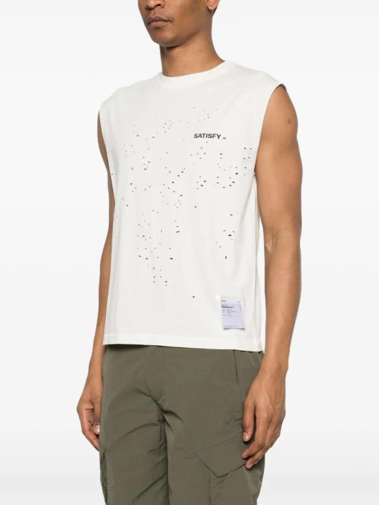26SS 새티스파이 모스테크 머슬 티셔츠 11005 12A02 12A02 AGED ECRU - SATISFY