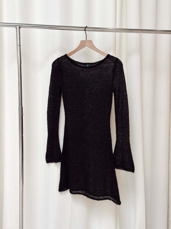  길 숏 원피스 젤 보트넥 파노라마 드레스 - GEEL