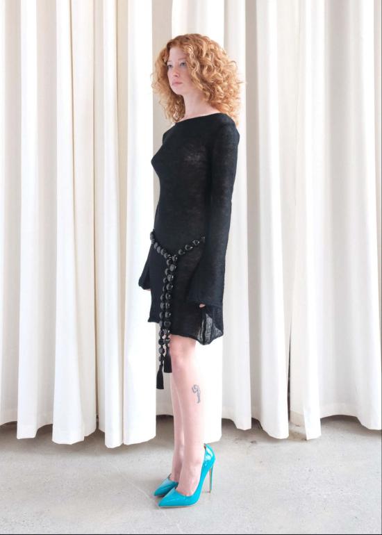  길 숏 원피스 젤 보트넥 파노라마 드레스 - GEEL