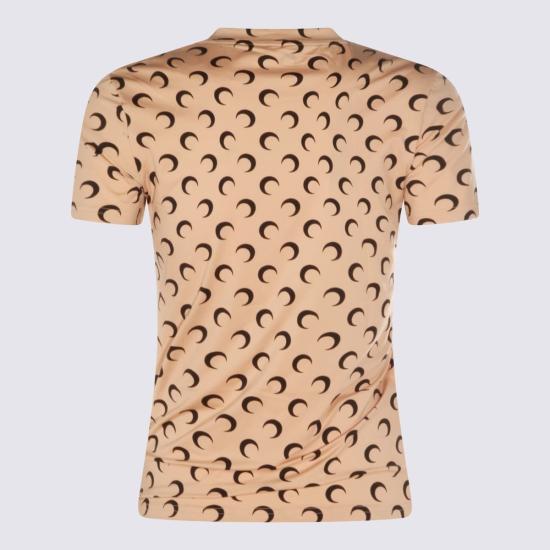  마린세르 반팔 티셔츠 마린 세르 베이지 앤 블랙 문 프린트 티셔츠 - MARINE SERRE