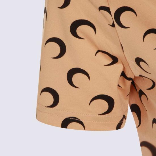  마린세르 반팔 티셔츠 마린 세르 베이지 앤 블랙 문 프린트 티셔츠 - MARINE SERRE