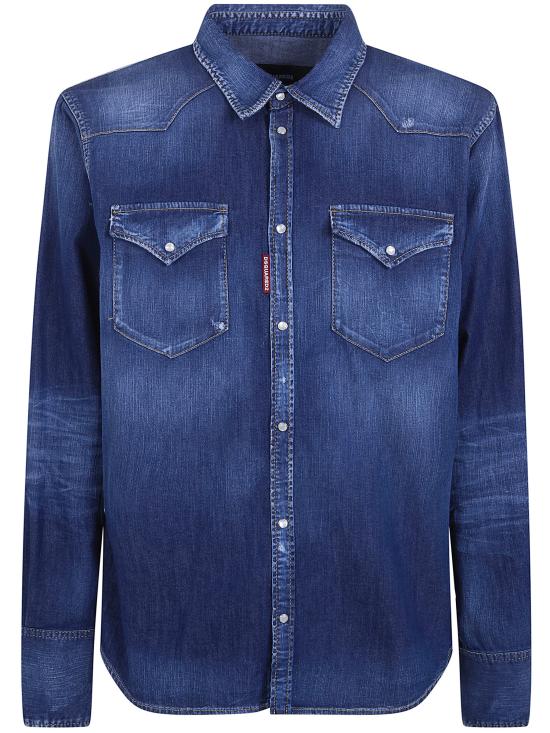 26SS 디스퀘어드2 긴팔 셔츠 S74DM0986S30341 470 BLUE