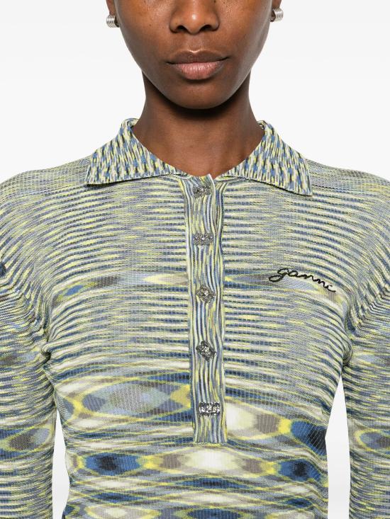 26SS 가니 스페이스다이드 폴로셔츠 A1070072 358 - GANNI