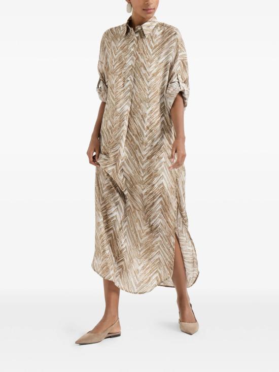 26SS 브루넬로 쿠치넬리 미디 원피스 MQ956AHL71 C001 - BRUNELLO CUCINELLI