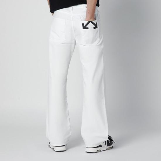 26SS 오프화이트 스트레이트 팬츠 OMCE04JS26FAB001 1000 WHITE - OFF WHITE