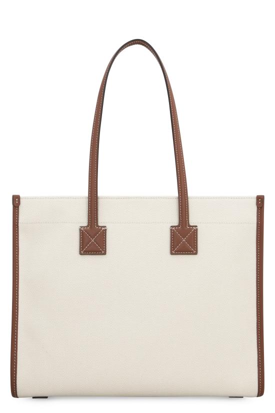 26SS 버버리 스몰 투톤 캔버스 레더 프레야 토트백 8044138112818 A1395 NATURALTAN - BURBERRY