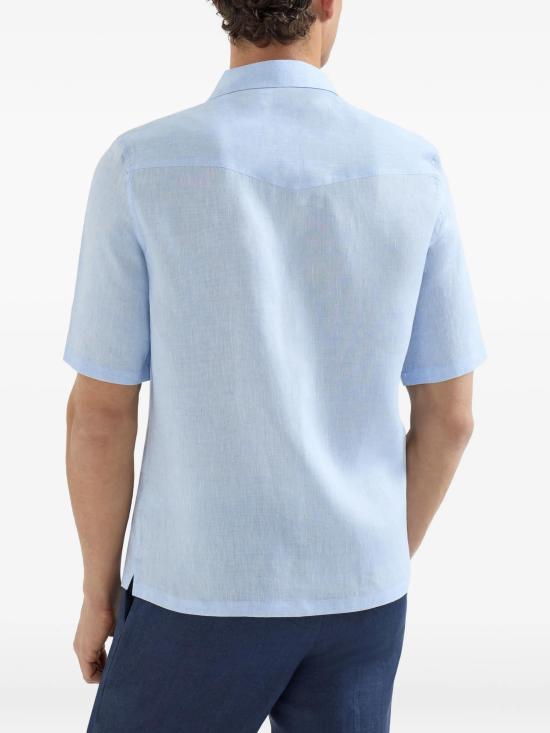 26SS 브루넬로 쿠치넬리 이지 핏 리넨 셔츠 MM6840615 C105 CELESTE - BRUNELLO CUCINELLI