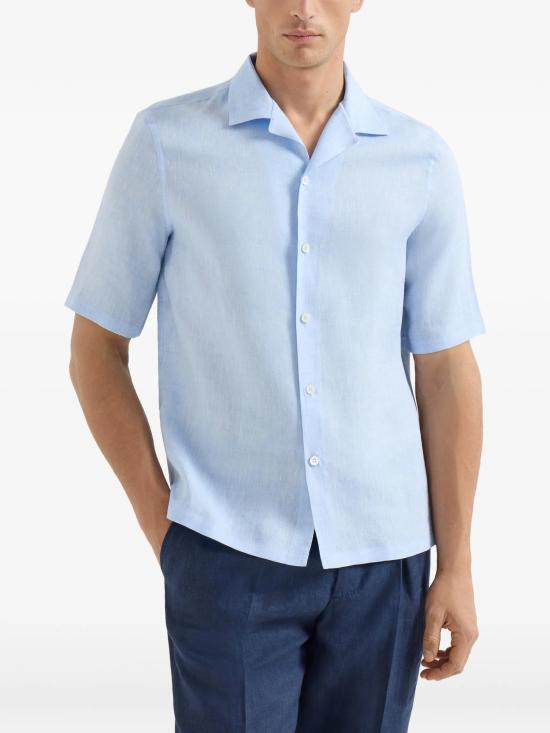 26SS 브루넬로 쿠치넬리 이지 핏 리넨 셔츠 MM6840615 C105 CELESTE - BRUNELLO CUCINELLI