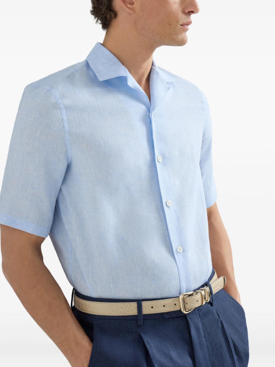 26SS 브루넬로 쿠치넬리 이지 핏 리넨 셔츠 MM6840615 C105 CELESTE - BRUNELLO CUCINELLI