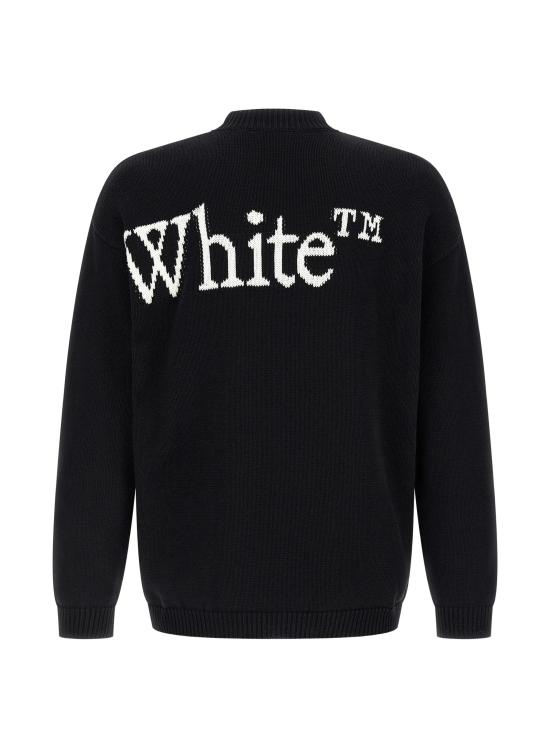 26SS 오프화이트 스웨터 OMHE20QS26KNI001 0001 BLACK - OFF WHITE