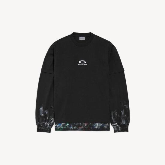 26SS 발렌시아가 반팔 티셔츠 871497TUVJ7 1069 BLACK