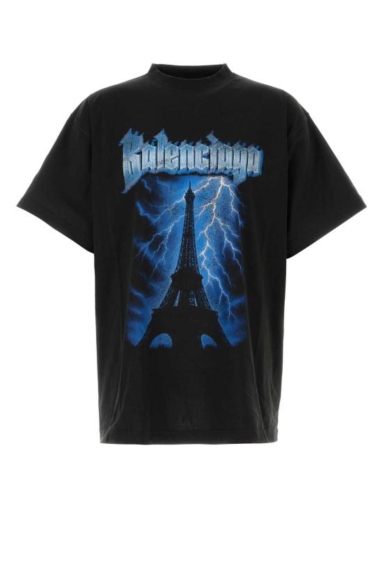 26SS 발렌시아가 반팔 티셔츠 850345TUVE7 1000 BLACK