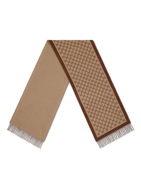 26SS 구찌 울 자카드 스카프 8355343G2009865 BROWN - GUCCI