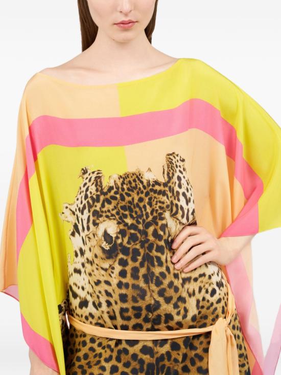 26SS 로베르토 카발리 미디 원피스 WQT180SQR3301000 YELLOW - ROBERTO CAVALLI