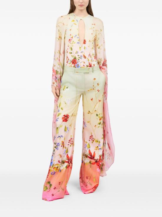 26SS 로베르토 카발리 스트레이트 팬츠 WQT201OZR32D0509 GREEN FUCHSIA - ROBERTO CAVALLI