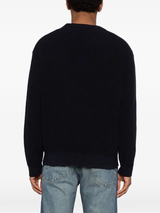 26SS 메종키츠네 폭스 헤드 코튼 립드 점퍼 QM00806KT1189 0413 CLASSYNAVY - MAISON KITSUNE