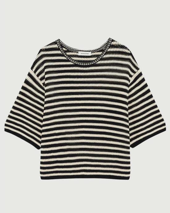  애니빙 스웨터 아니네 빙 테오  아이보리 & 블랙 스트라이프