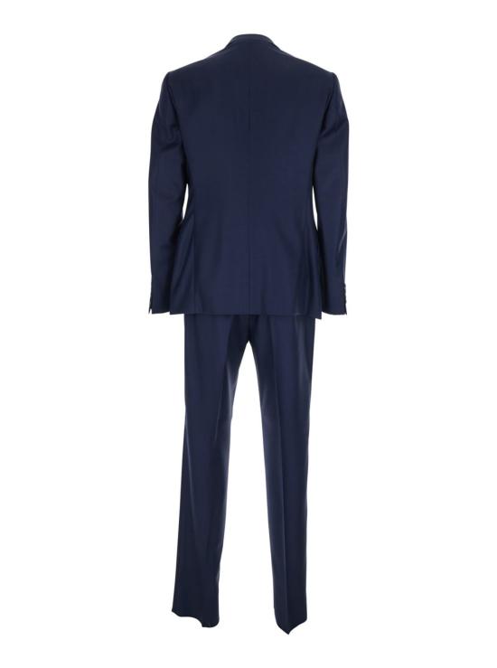  엠포리오 아르마니 수트 자켓 클래식 리버스 원 브레스트 수트, 울 소재, 블루 색상 - EMPORIO ARMANI
