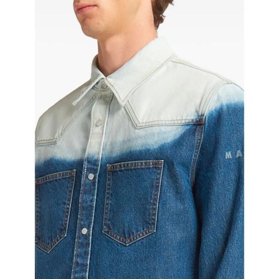  마르니 긴팔 티셔츠 셔츠 블루 - MARNI