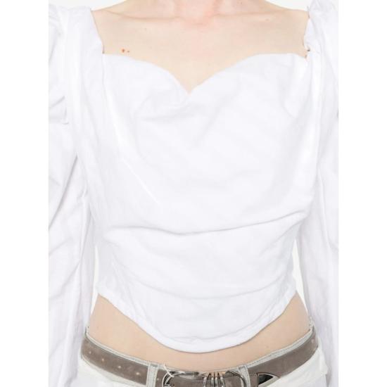  비비안웨스트우드 블라우스 비비안 웨스트우드 스위트하트 넥 퍼프 슬리브  화이트 - VIVIENNE WESTWOOD