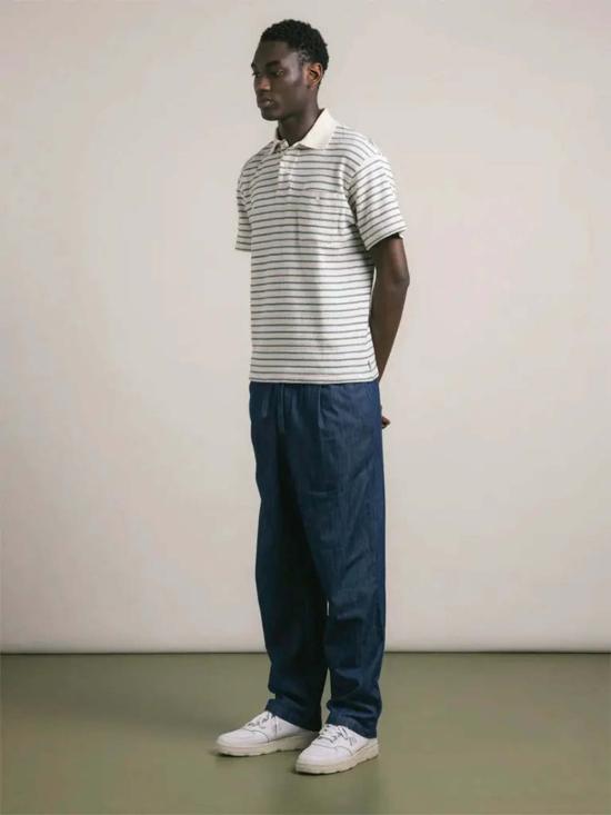  케스틴 폴로 티셔츠 던 폴로 오가닉 코튼 니트 스트라이프 - KESTIN