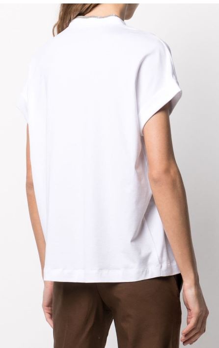 26SS 브루넬로 쿠치넬리 모닐리 브이넥 코튼 M0T18BD222 C159 White - BRUNELLO CUCINELLI