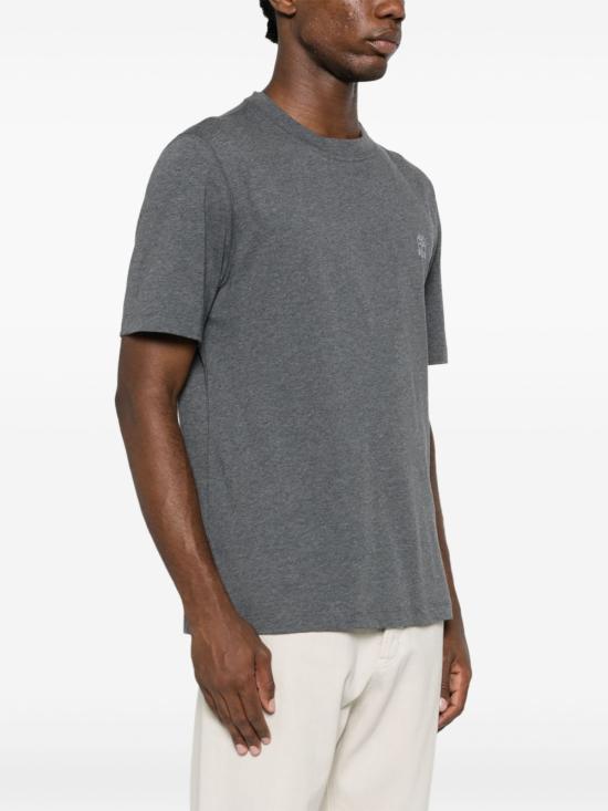 26SS 브루넬로 쿠치넬리 코튼 저지 크루넥 티셔츠 M0B138440 CE610 Piombo perla - BRUNELLO CUCINELLI