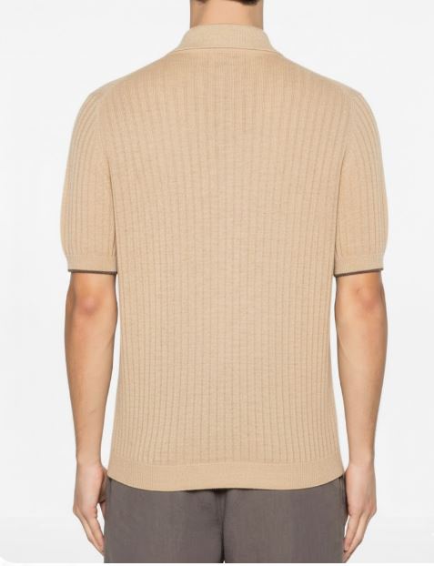 26SS 브루넬로 쿠치넬리 리넨 립 코튼 반소매 셔츠 M2L707805 CAY04 - BRUNELLO CUCINELLI