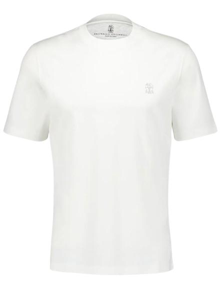 26SS 브루넬로 쿠치넬리 코튼 저지 크루넥 티셔츠 M0B138440 CE139 Off white grigio