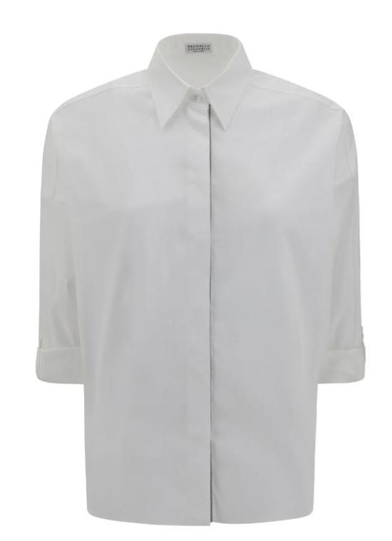 26SS 브루넬로 쿠치넬리 코튼 포플린 셔츠 M0091MA636 C159 White