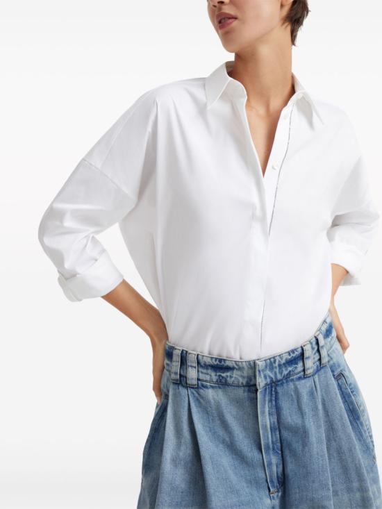 26SS 브루넬로 쿠치넬리 코튼 포플린 셔츠 M0091MA636 C159 White - BRUNELLO CUCINELLI