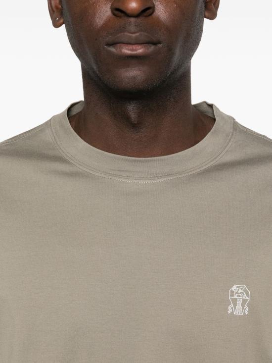 26SS 브루넬로 쿠치넬리 코튼 저지 크루넥 티셔츠 M0B138440 CTK16 New kaky off white - BRUNELLO CUCINELLI