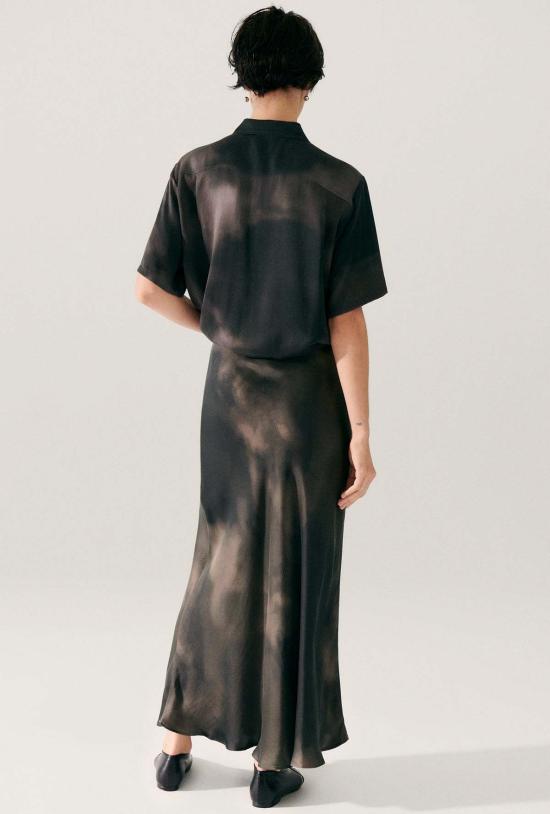  실크 런드리 롱 스커트 실크 세탁용 긴 바이어스컷 스커트 스모크 - SILK LAUNDRY