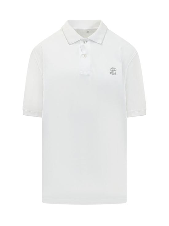 26SS 브루넬로 쿠치넬리 폴로 티셔츠 M0B139779G CW787 BIANCO OTTICO PERLA