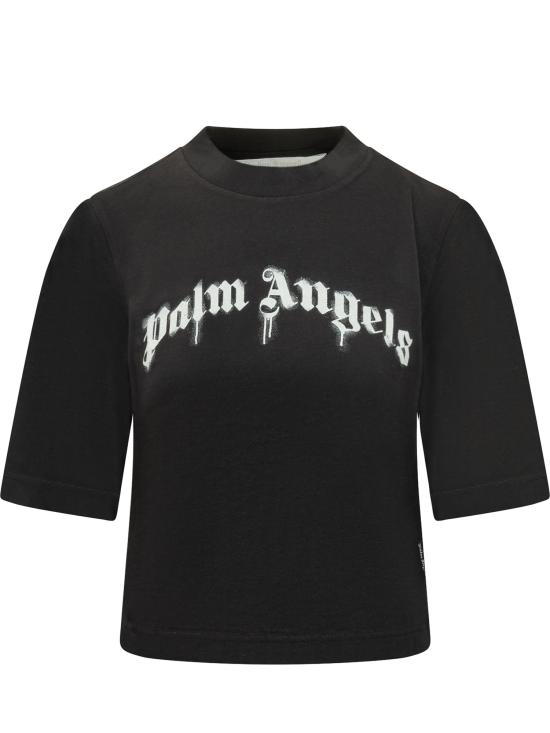 26SS 팜앤젤스 반팔 티셔츠 PWAA079S26JER004 1003 BLACK OFF WHITE