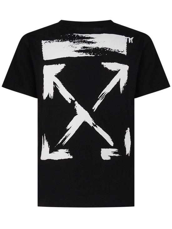 26SS [키즈] 오프화이트 티셔츠 44BAA002S26J00 6001 BLACK - OFF WHITE